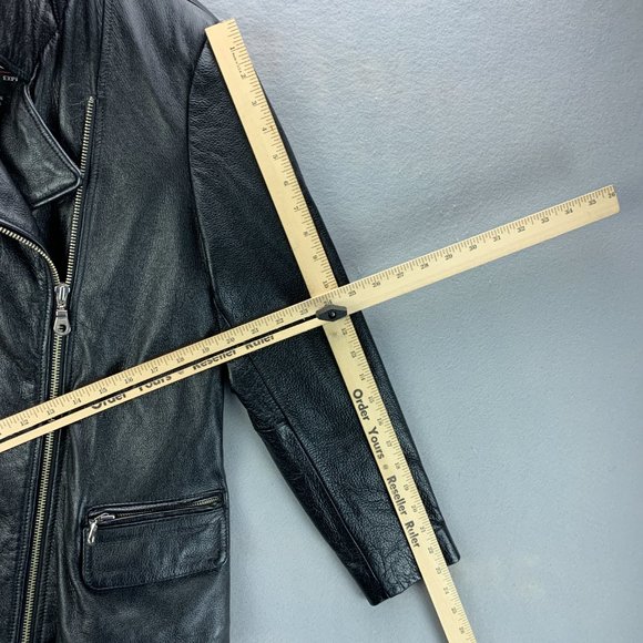 **SOLD**Vintage Wilsons Leather Jacket Womens Small Black Asymmetrical - Picture 13 of 16